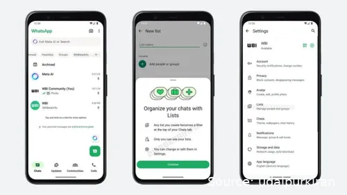 whatsapp custom lists