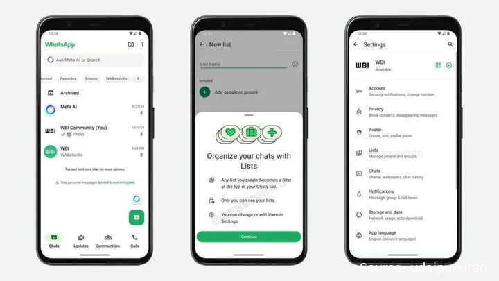whatsapp custom lists