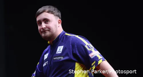 Luke Littler in action at the New Zealand Darts Masters