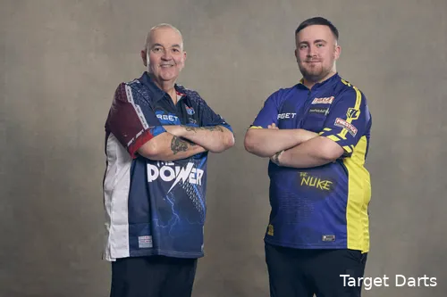 Phil Taylor en Luke Littler zitten allebei in het Target Darts-team