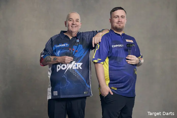 Luke Littler with Phil Taylor.