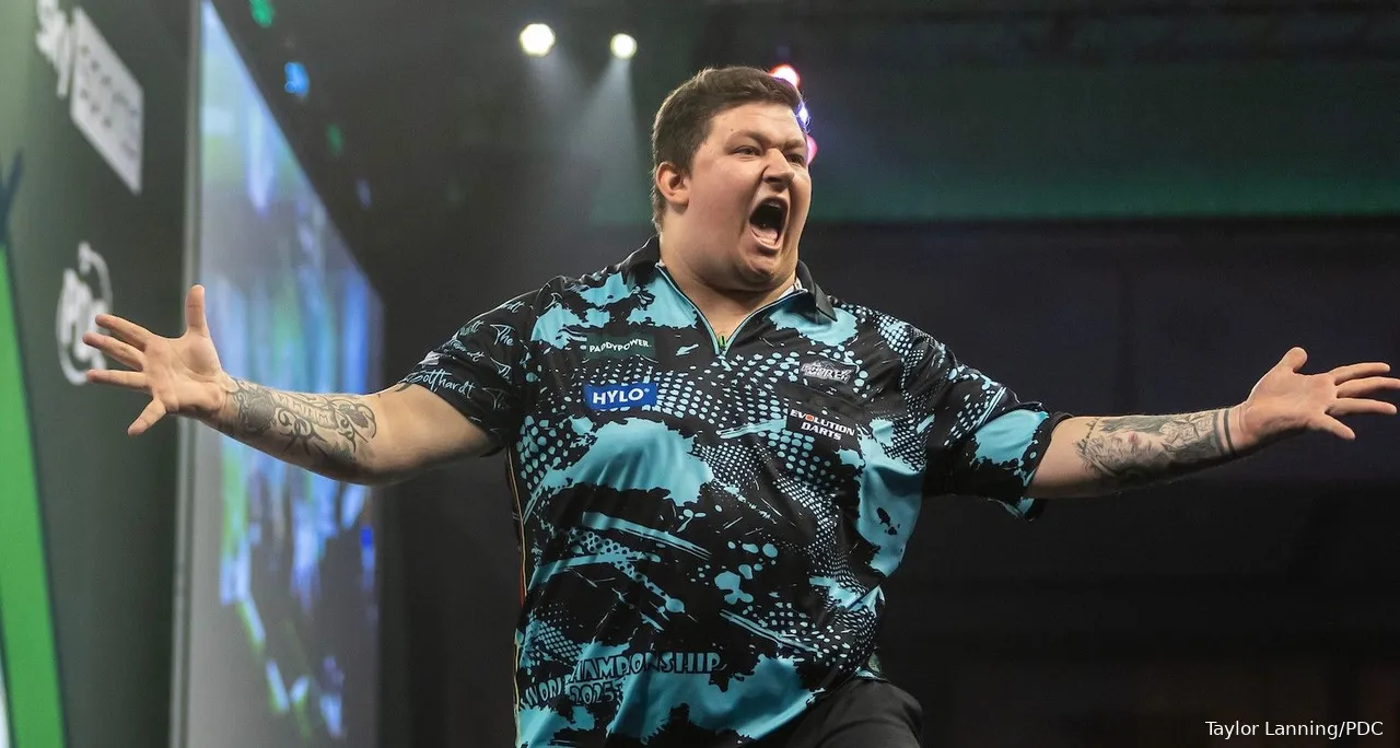 Kai Gotthardt in actie op het WK Darts