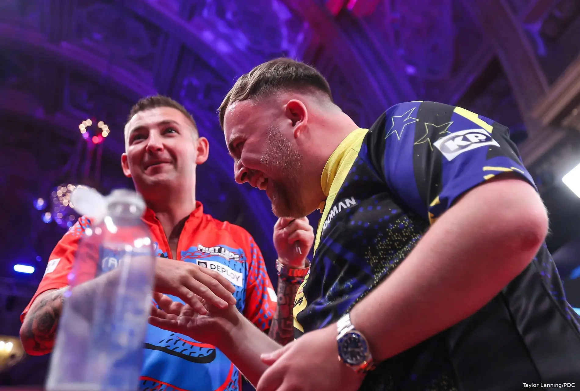 Nathan Aspinall and Luke Littler at the 2026 World Matchplay