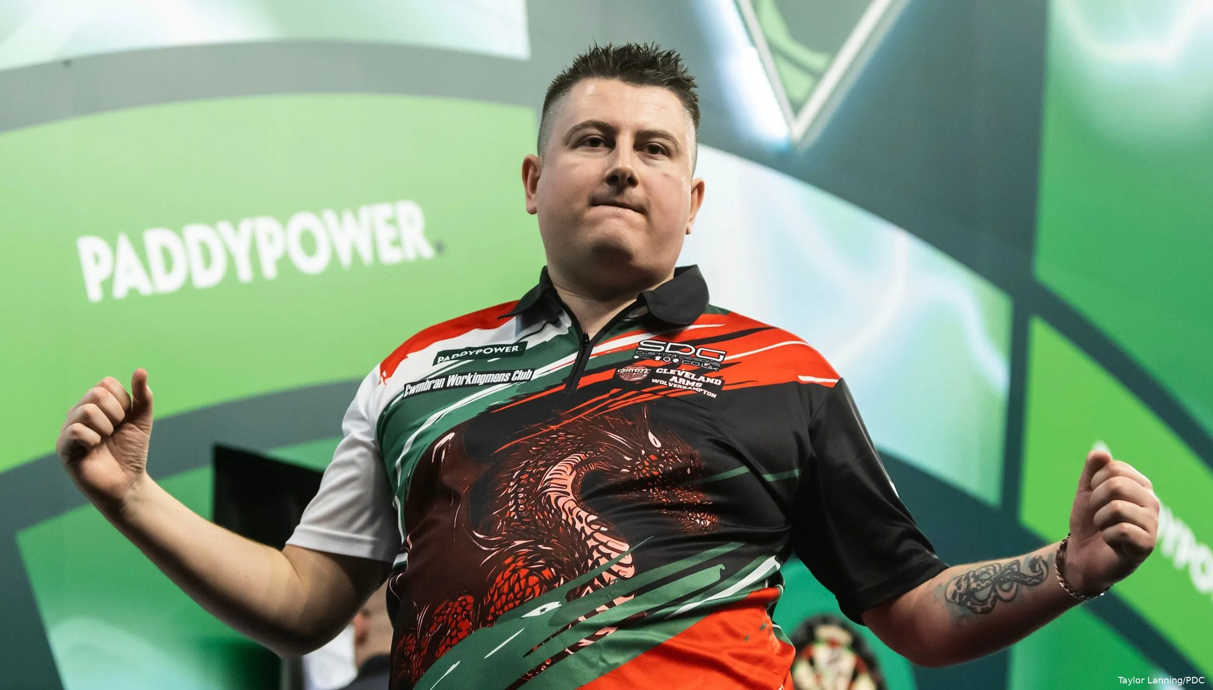 Nick Kenny in action at the World Darts Championship