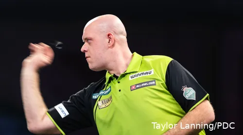 Michael van Gerwen in action at the World Championship