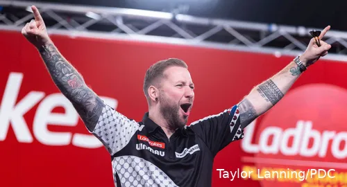 Danny Noppert celebrates a victory