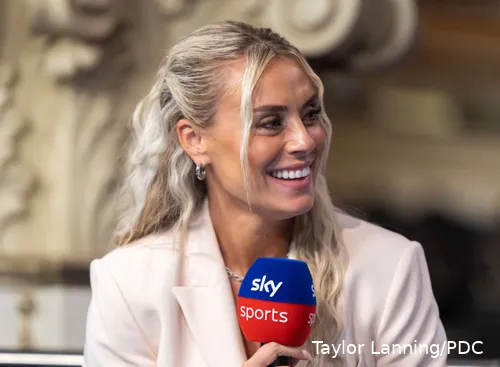 Emma Paton smiles on Sky Sports.
