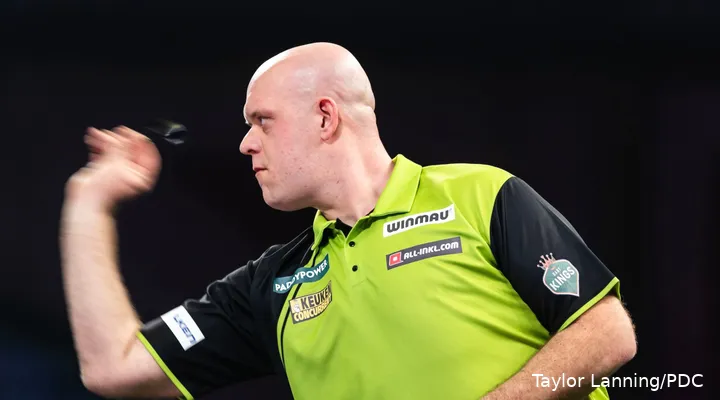 Michael van Gerwen in action at the World Championship