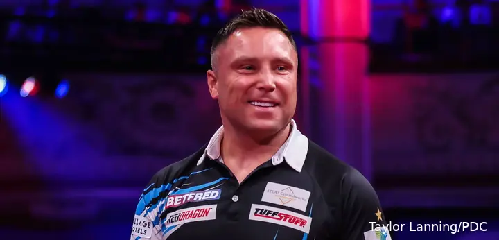 Gerwyn Price smiles.
