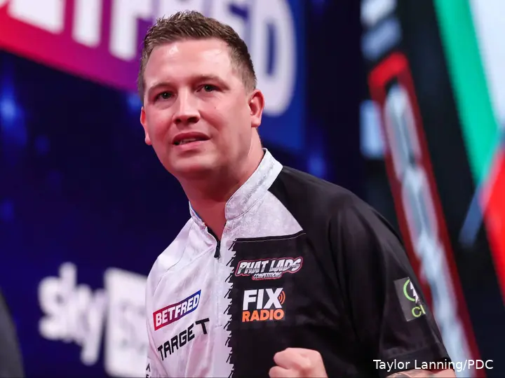 Chris Dobey at the 2026 World Matchplay