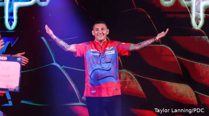 Nathan Aspinall bei den World Matchplay 2026