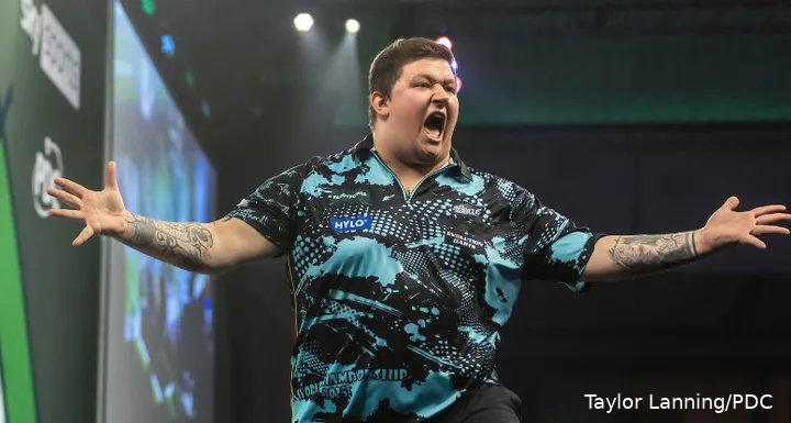 Kai Gotthardt in actie op het WK Darts