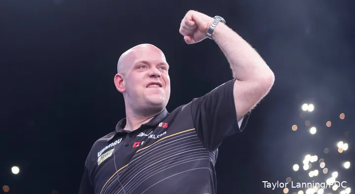 Michael van Gerwen afgelopen weekend in actie op de Winmau World Masters