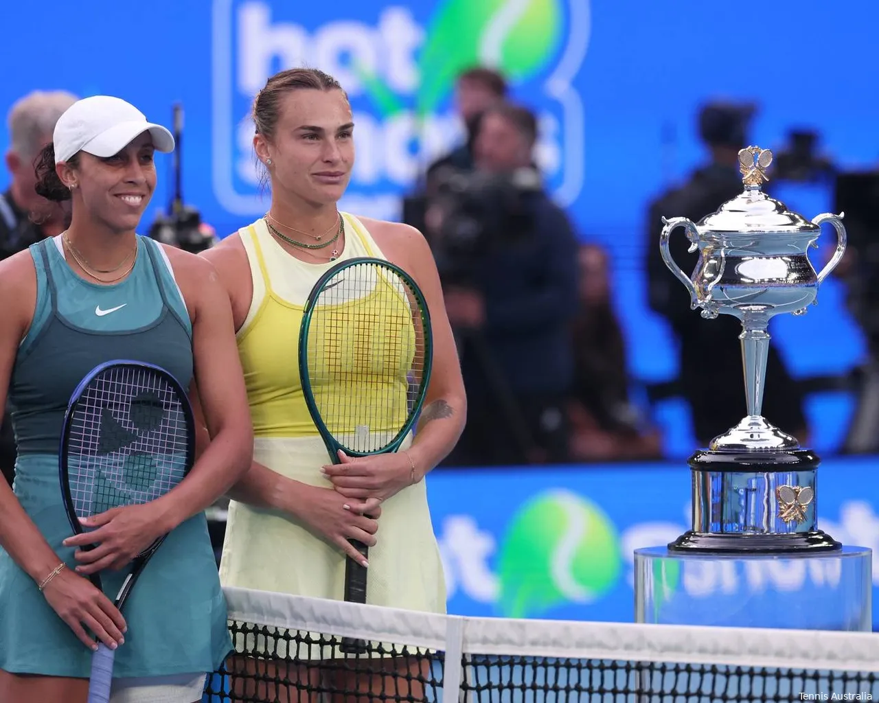 Aryna Sabalenka and Madison Keys ahead of the 2025 Australian Open final