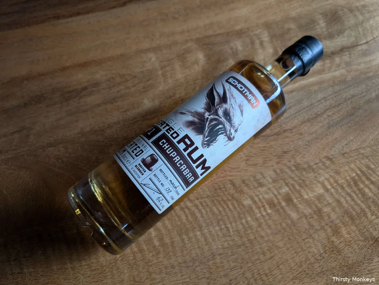 Schotland Chupacabra Peated Rum uitgezoomd