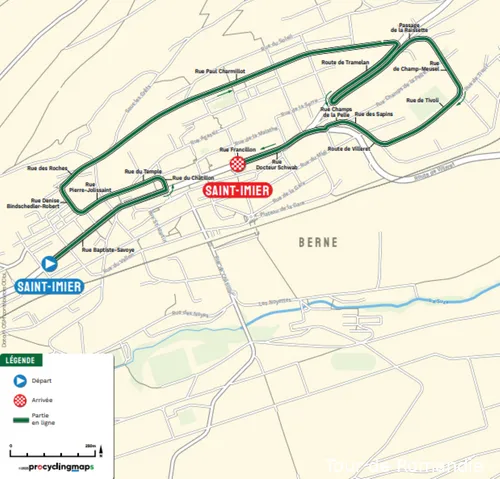 De 3,44 kilometer lange proloog in Romandië, gewonnen door Watson