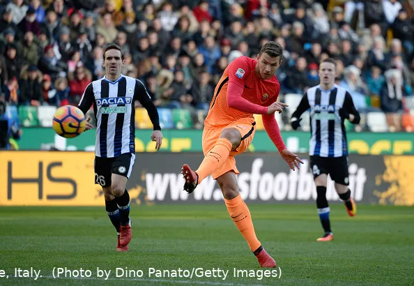 dzeko calcia rigore udinese roma