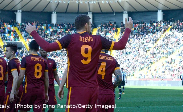 dzeko esulta spalle udinese roma