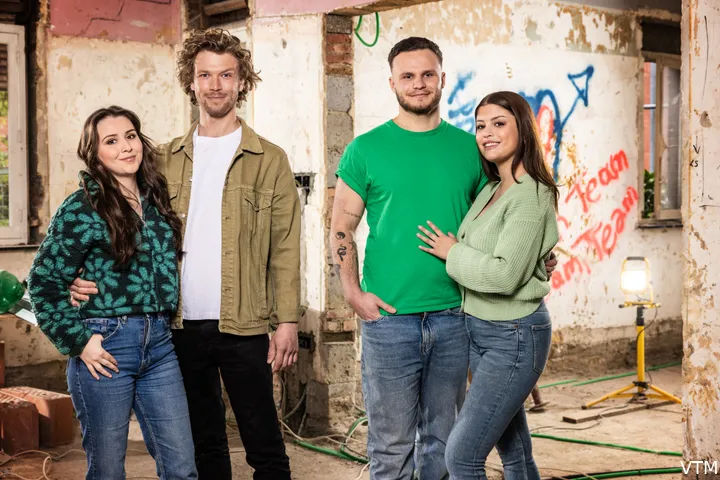 Hasselt. Links: Herbert (29) en Cynthia (29), rechts: Bavo (21) en Kayleigh (23)