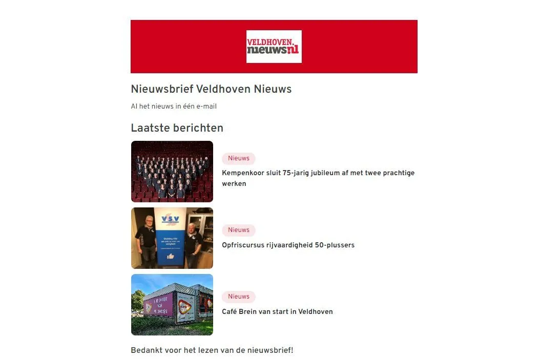 nieuwsbrief veldhoven nieuws