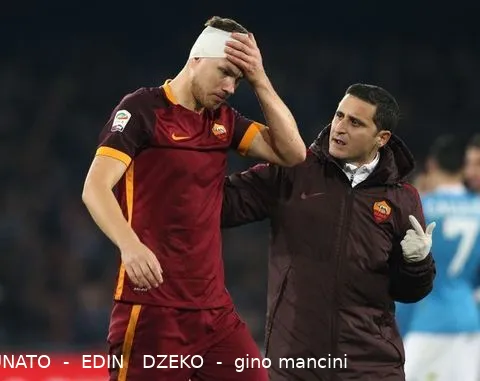 dzeko infortunio fasciatura testa napoli roma 131215
