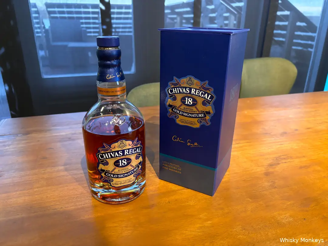 Chivas 18 bottle and packaging detail