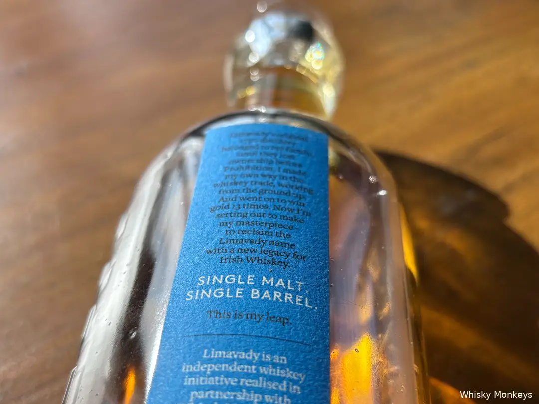 Bottle of Limavady Single Malt Irish Whiskey