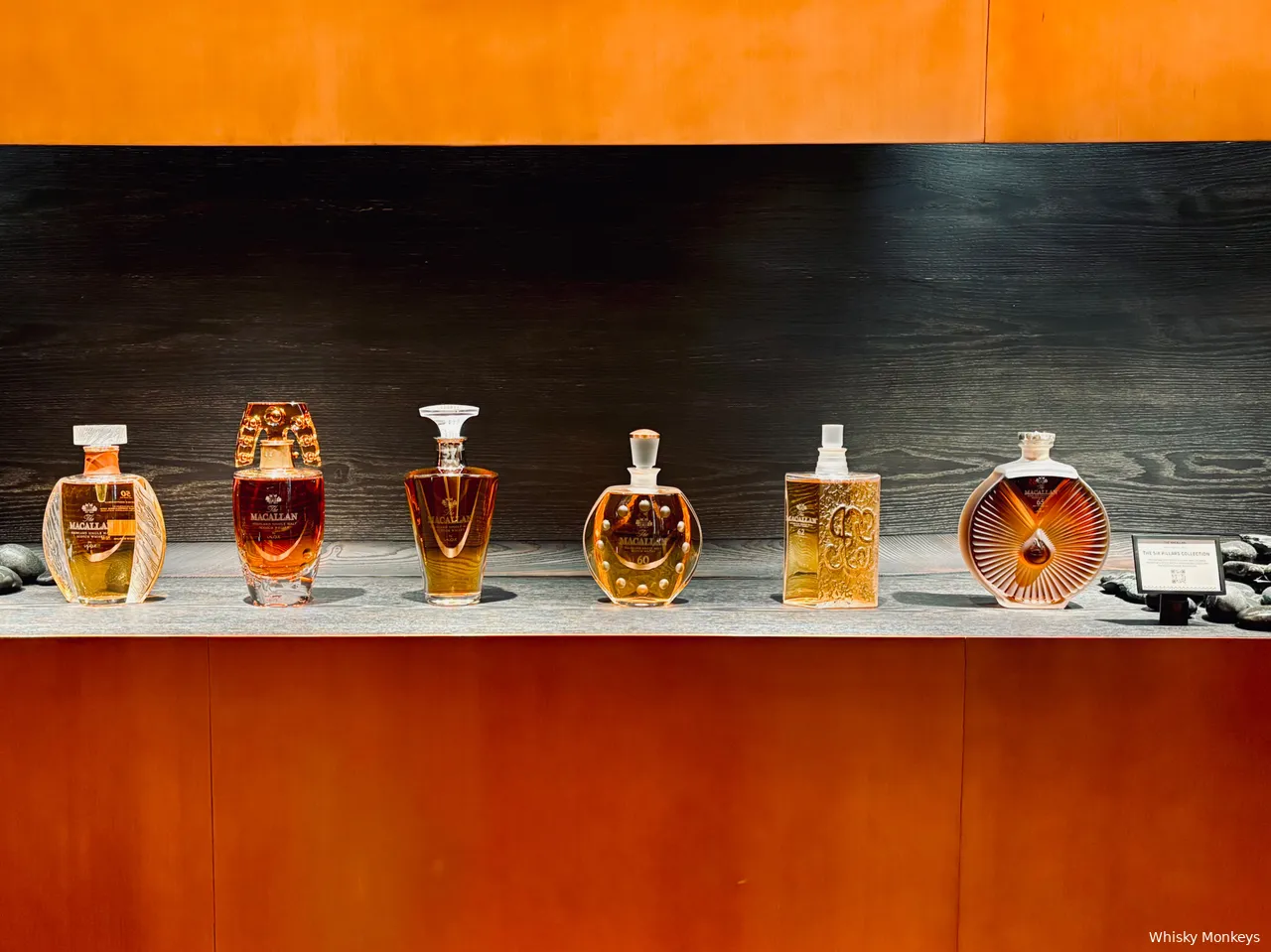The Macallan House Singapore Six pillars of lalique display