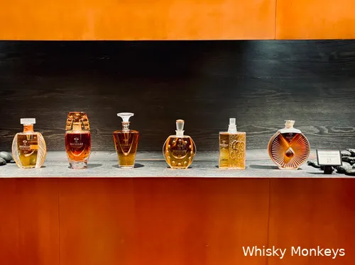 The Macallan House Singapore Six pillars of lalique display