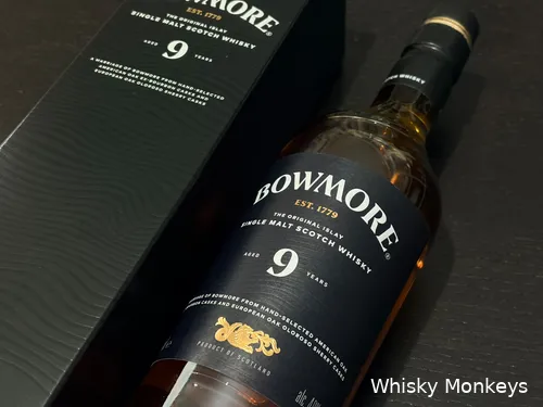Bowmore 9Year Old whisky Review fles en doos