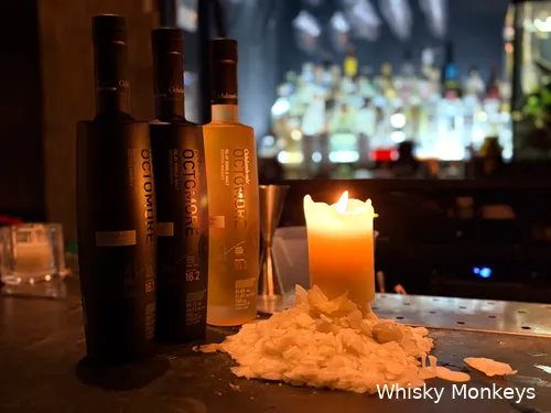 Octomore 16 whisky series by candlelight