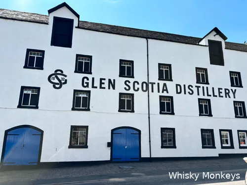 front of Glen Scotia distillery