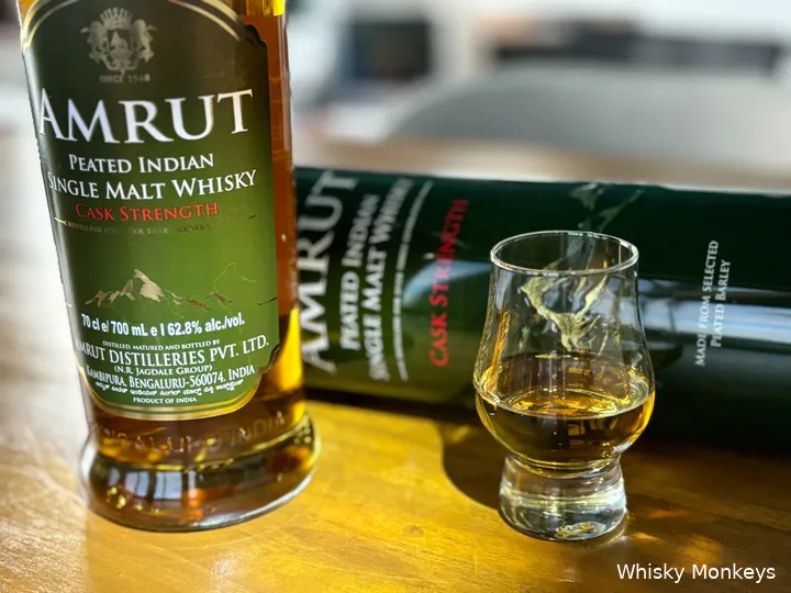 amrut peated indian single malt cask strength whisky