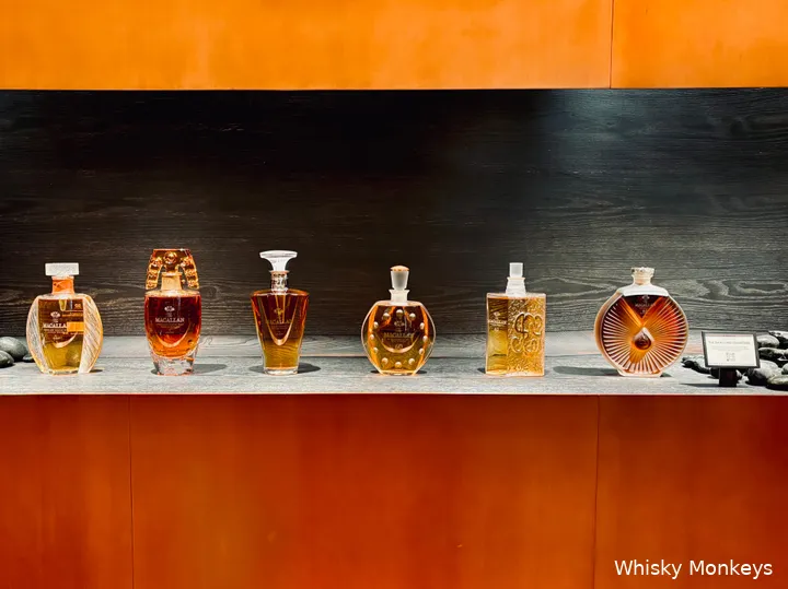 The Macallan House Singapore Six pillars of lalique display