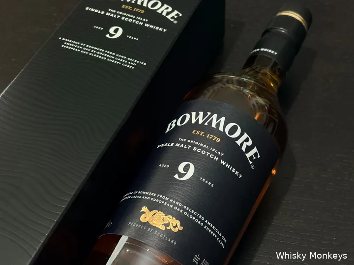 Bowmore 9Year Old whisky Review fles en doos