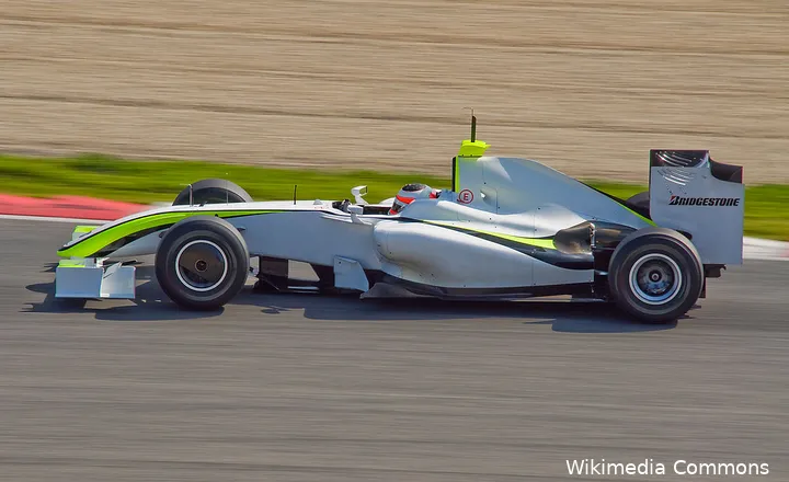 <i>Brawn startte met een Honda in een wit jasje, op weg naar de dubbel.</i>