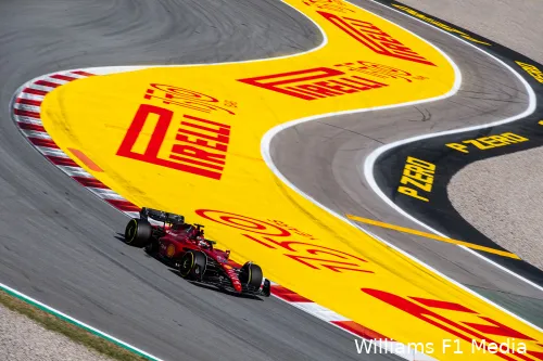 Leclerc
in zijn Ferrari-bolide, VT3 GP van Spanje 2022 (Foto: Ferrari F1 Media)