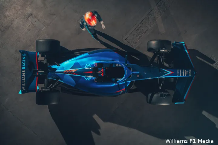 Het bovenaanzicht van de Williams FW44