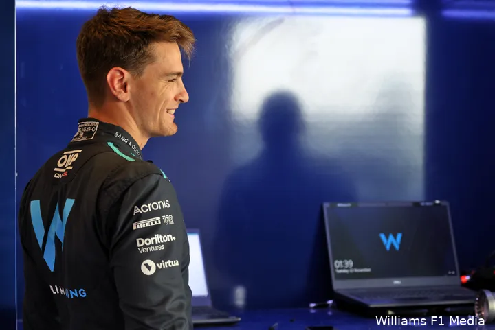 <i>Logan Sargeant won in de karts trofeeën, maar wist zijn eerste seizoen in de Formule 4 niet te winnen. (Foto: Williams F1 Media)</i>