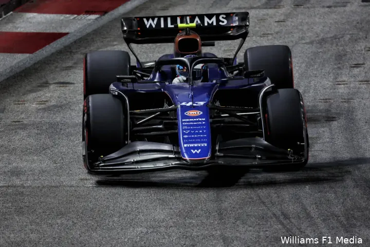 Colapinto in actie in Singapore.