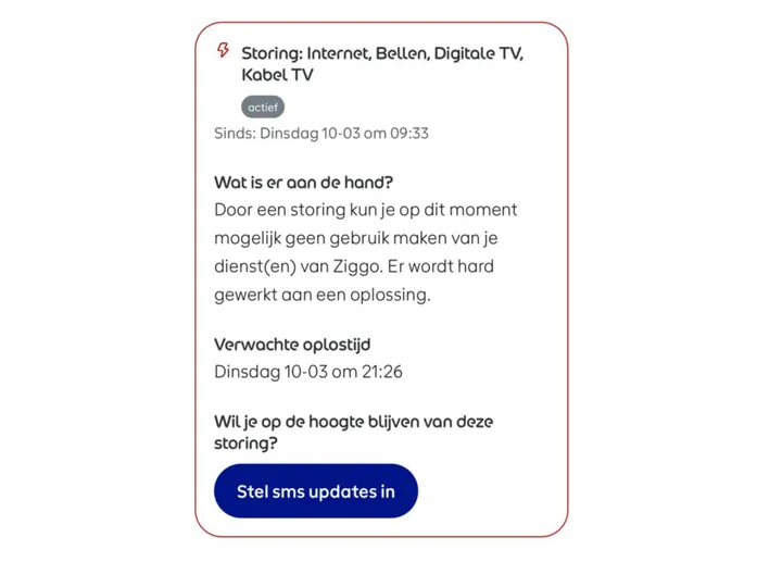 Ziggo storing