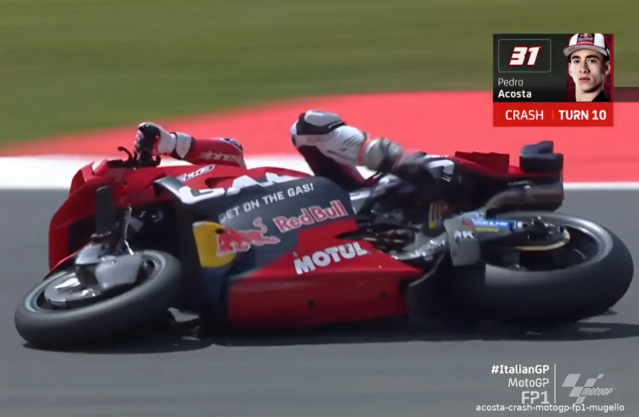 acosta crash motogp fp1 mugello 1