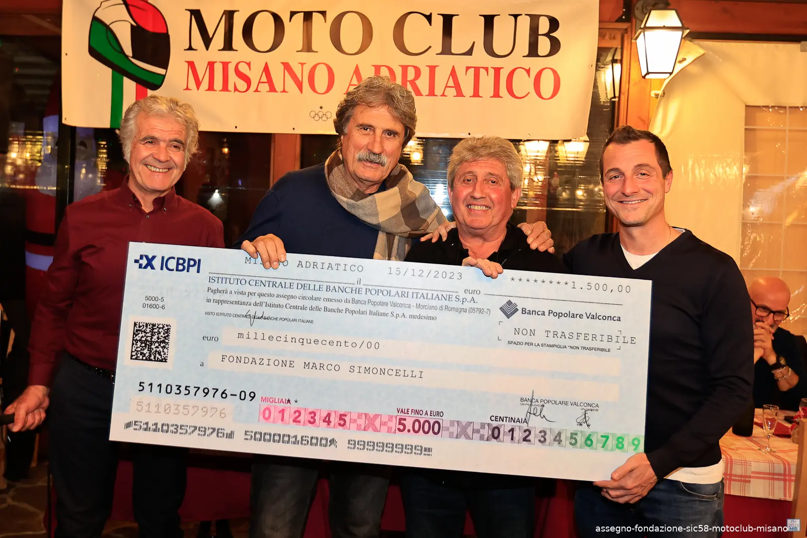 assegno fondazione sic58 motoclub misano