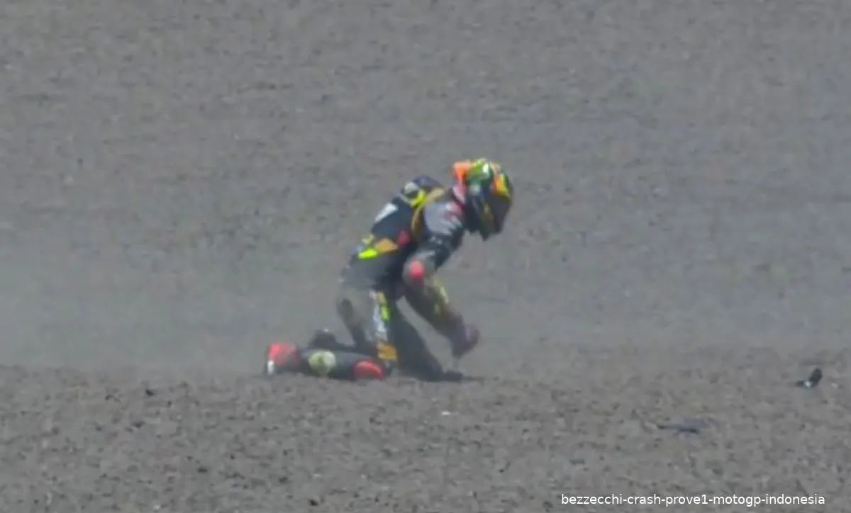 bezzecchi crash prove1 motogp indonesia