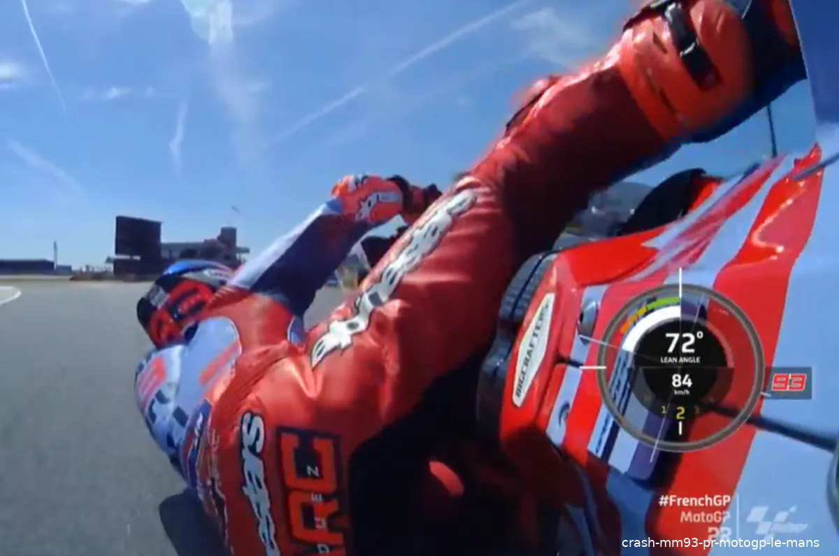 crash mm93 pr motogp le mans 1