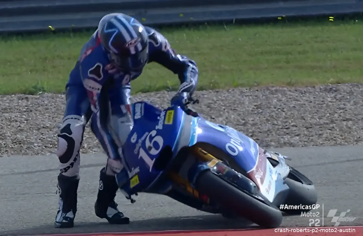 crash roberts p2 moto2 austin