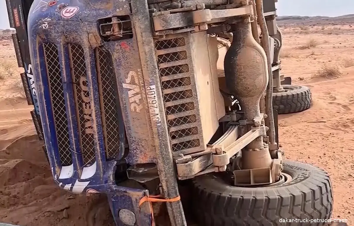 dakar truck petrucci crash