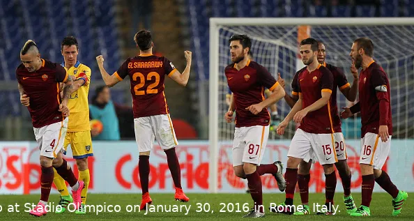el shaarawy esulta 2 roma frosinone spalle