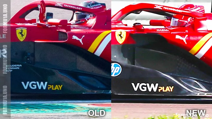 De sidepods van de SF-24. (Foto: Formu1a.uno)