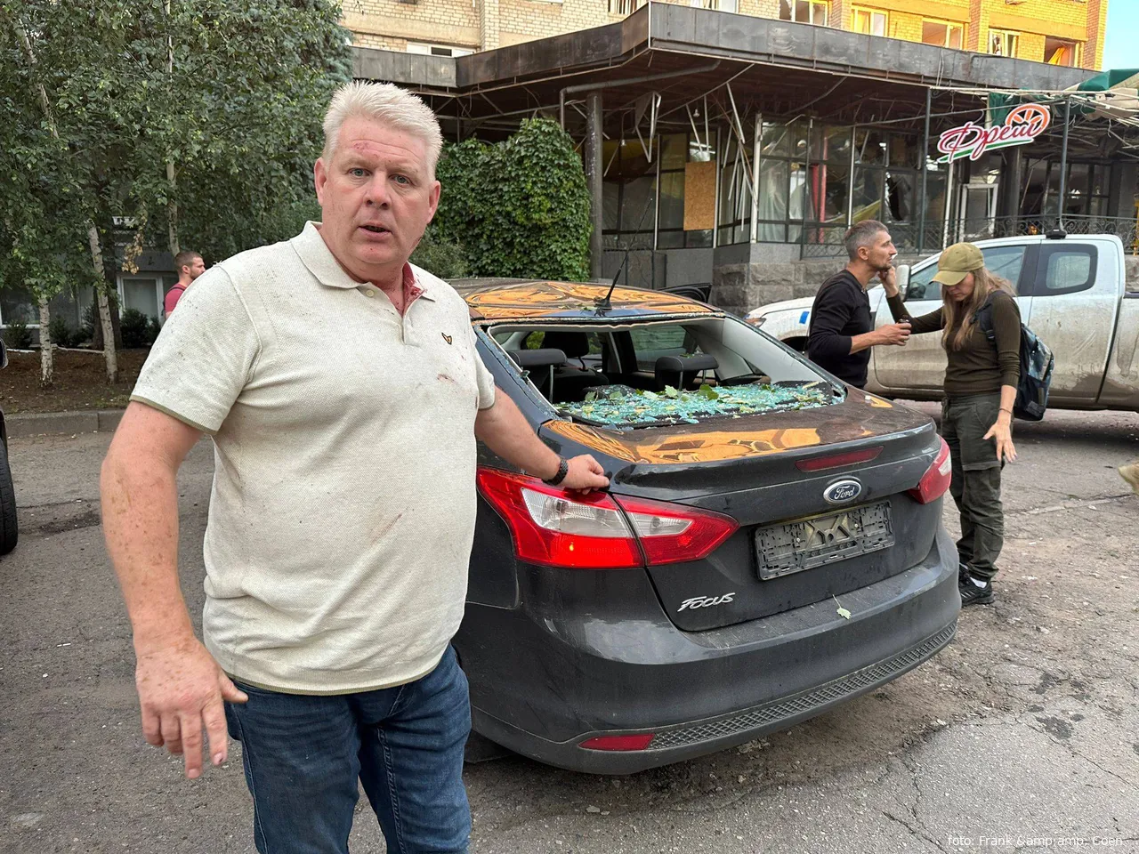 Coen die in shock is na de heftige aanslag in Kramatorsk
